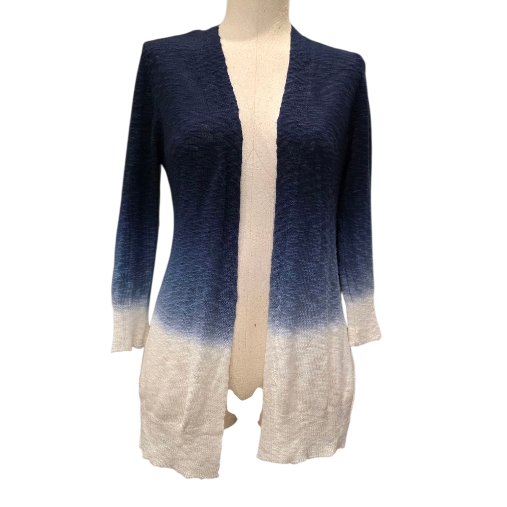 Christopher & Banks Blue and White Gradient Cardigan